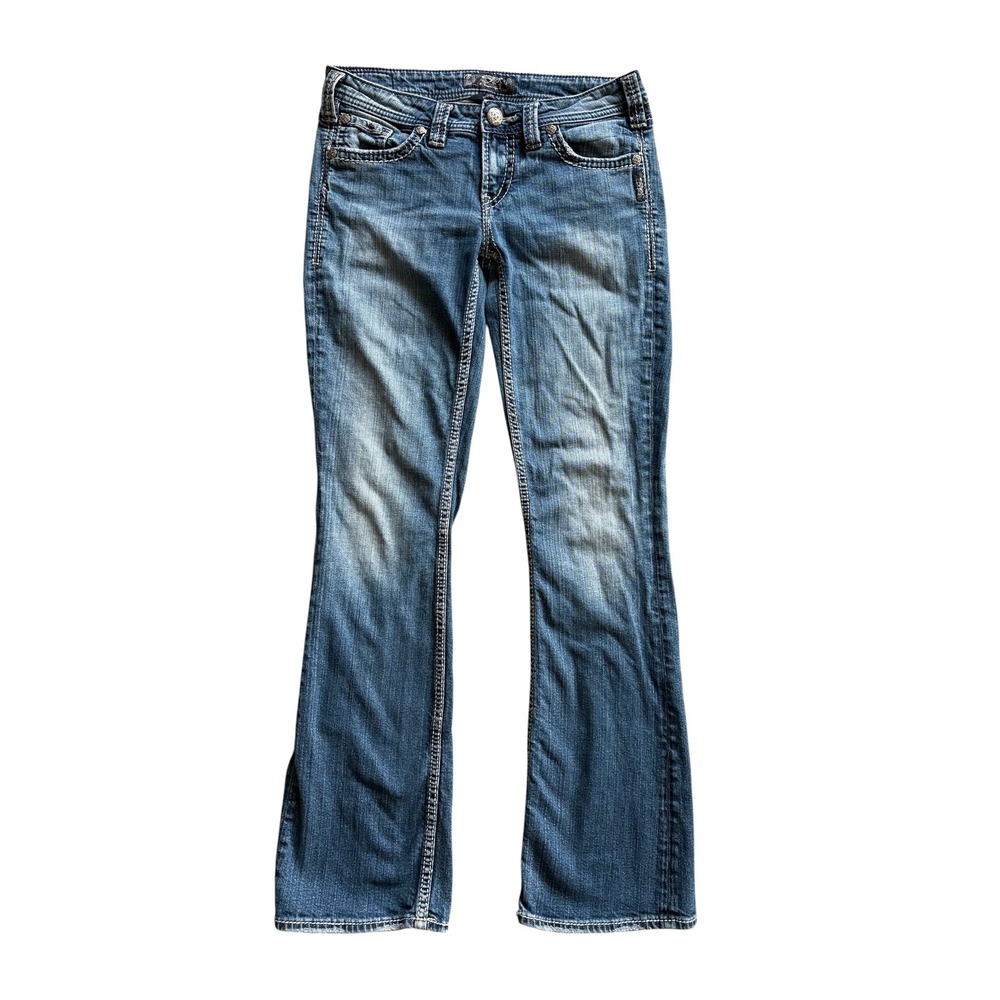 Silver Jeans Co Aiko Bootcut Size 29x33 (Fit 29x31)Blue Denim Jeans Thick Stitch